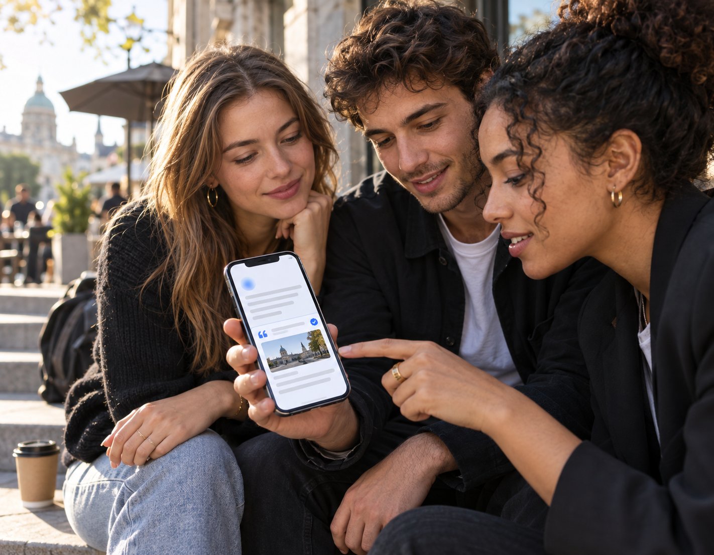 Smartphone mit einer KI-Chat-Antwort in der Hand